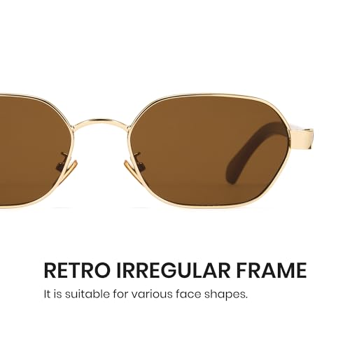 Cyxus Vintage Metal Sunglasses for Men and Women Retro Old Money Style UV Protection Classic Oval Frame Shades 12834