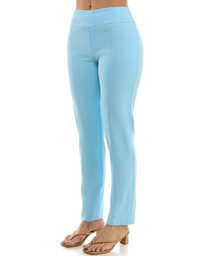 Zac & Rachel Women's Plus Size Millennium Fabric Pull-On Slim Leg Pant, Polar Wind, 16W2