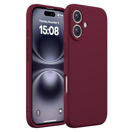 CellEver Heavy-Duty Silicone Case for iPhone 16 [Camera Protection] [Anti-Oil Coating] Military Drop Protection, Soft Scratch-Free Interior, Wine by CellEver - Used condition - Image 6