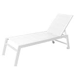 LOLAhome - Tumbona de Jardín y Exterior Stella Deluxe, con Ruedas. Epoxi Anti-Corrosión. 200x65 cm. Mejorada 2026.