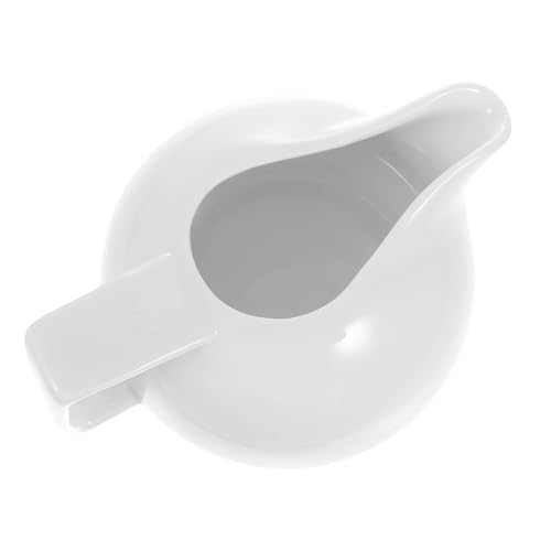 HOLIDYOYO 1pc Handleless Juice Bucket Espresso Ground Soy Sauce Dish Cream Container Condiment Containers Mini Sauce Jug Syrup Dispenser Terrarium Container Simple Sugar Syrup Ceramics White