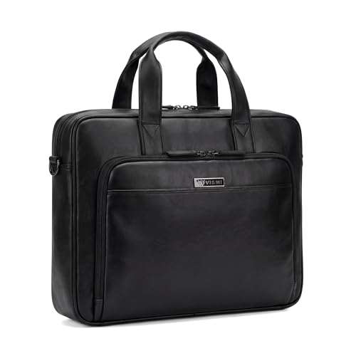Image of VISMIINTREND Vegan Leather Laptop Bags for Men & Women, Office /Travel, Laptop Messenger /Briefcase Bag, Stylish, Fits 13 /14 /15.6 Inch Laptop, Macbook Bag | Corporate Gifts for Men