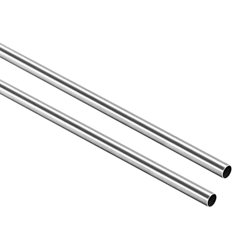 GLOKUUCA Tubo de acero inoxidable 304 de 5 mm de diámetro exterior y 250 mm de longitud, 2 tubos redondos de metal para aplicaciones industriales, tubo recto sin costuras de acero inoxidable (0,2 mm