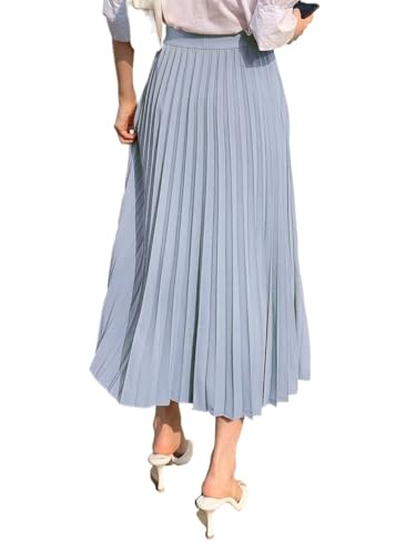 Fashion Beach Skirt Solid Pleated Long Skirt2