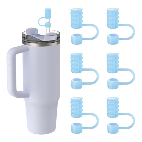 YOTIME 6Pcs Silicone Straw Covers Cap, 10mm Straw Toppers for Stanley - image 1