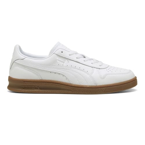 PUMA Mens Indoor Leather Lace Up Sneakers Shoes Casual - White