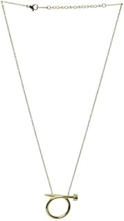 Stainless Steel Necklace With Nail Design For Girl - Gold