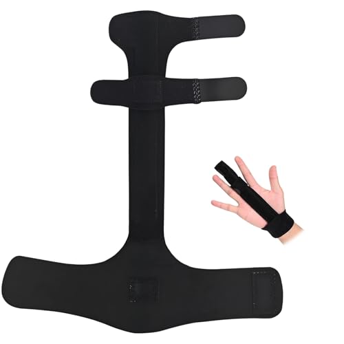 Aisikoo Attelle de doigt réglable - Attelle de doigt réglable pour majeur, index et annulaire - Attelle en aluminium pour déclenchement, arthrite, fracture, gauche et droite