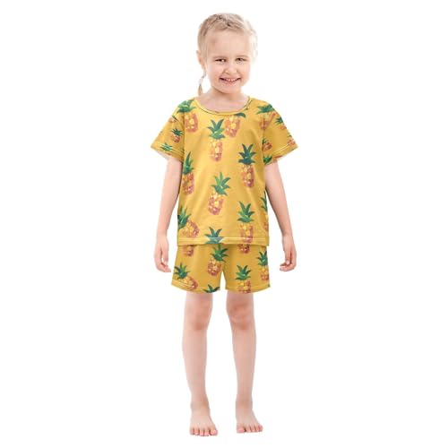 senya Short Sleeve Pajamas Sets Summer Cotton Sleepwear Painting Pineapple3