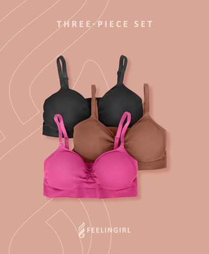Image of FeelinGirl Bras for Women Wireless Bralettes No Underwire Bras 3-Pack