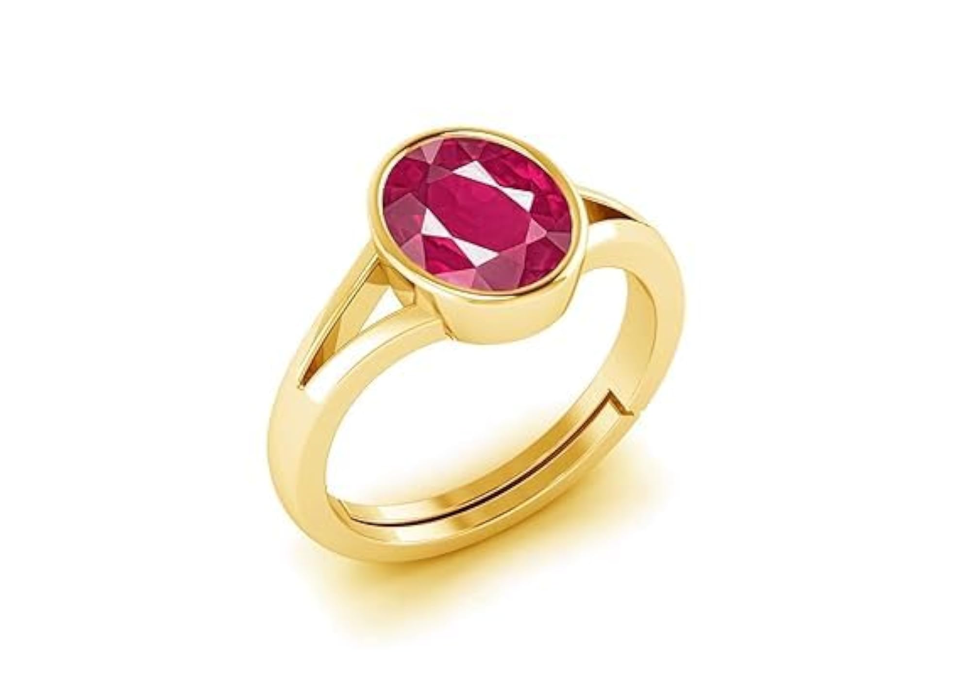 15.25 Ratti Natural Certified Ruby Adjustable Ring, Gold Plated