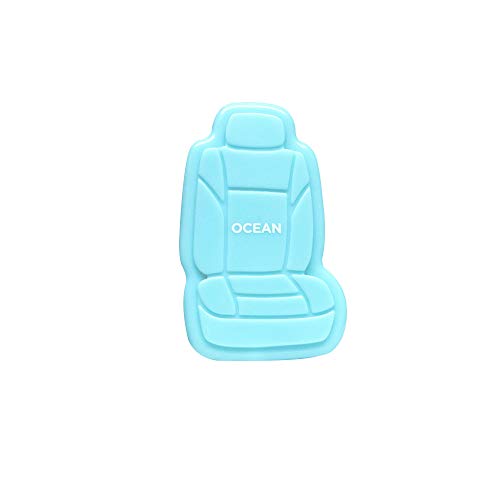 Image of FH Group Ocean 3D Scented Light Blue Air Freshener 1-Pack Clip-On Non-Toxic, Plastic Alcohol-Free Fragrance Oil Car Seat Shape Long Lasting for Cars, SUVs, Closets, Small Spaces, etc. Light Blue