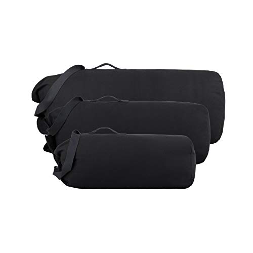 WHITEDUCK Hoplite Heavy Duty Canvas Top Load Bag, Extra Large Duffle Bag, Multipurpose, Top Load Bag, Military Cargo Army Duffle Top Load Bag with Snap-Closure Storm Flap (Black, Large 30