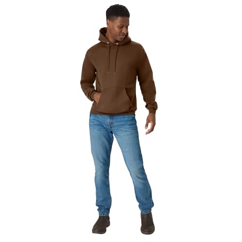 Image of Hanes Men's, EcoSmart, Cotton-Blend Hooded Sweatshirt, Plush Fleece Pullover Hoodie