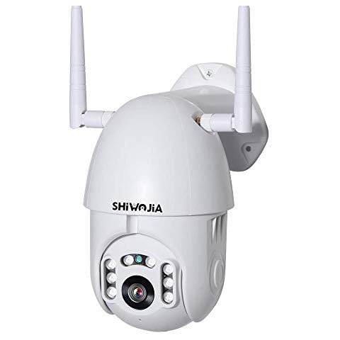 SHIWOJIA Security Camera PTZ 1080P Waterproof Pan and Tilt Wifi Camera Outdoor Surveillance Camera with Two Way Audio Night Vision Motion Detection CCTV Camera Support Cloud Service/SD Card Storage Cover