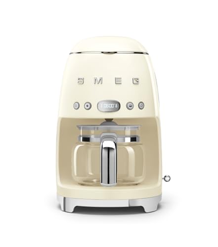 Smeg, Machine à Café Filtre DCF02CREU, Fonction Arôme et Autostart, Carafe en Verre Jusqu'à 12...
