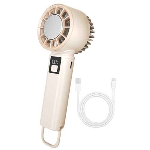 Ventilador portátil de mano | Abanico personal con flujo de aire intenso | 2000 mAh 5 niveles ajustables de refrigeración para deportistas viajes oficina mujeres camping playa cálido hombres