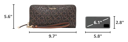 Image of Calvin Klein Women's Key Item Saffiano Continental Zip Around Wallet With Wristlet Strap