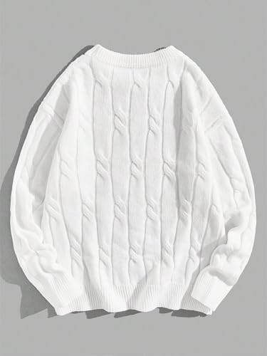 Pullover Sweaters for Men Knit Fall Sweater Round Neck Long Sleeve Fall Sweater2