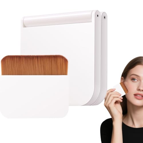 Brocha de maquillaje para base, herramienta de maquillaje facial, cepillo de base de cabeza cuadrada plana agradable para la piel, para mezclar, contornear, resaltar, crema