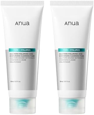 PDRN Hyaluronic Acid Moisturizing Cleansing Foam, Hydrating Facial Cleanser for Dry Skin, Daily Gentle Face Wash with Salmon DNA, Balancing & Pore Care, Korean Skincare (5.07 fl oz) (Pack of 2)