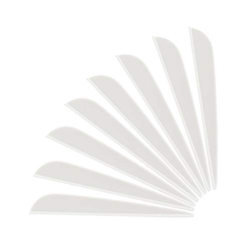 Letszhu Arrows Vanes 4 Inch Plastic Feather Fletching for DIY Archery Arrows 50 Pack (White)
