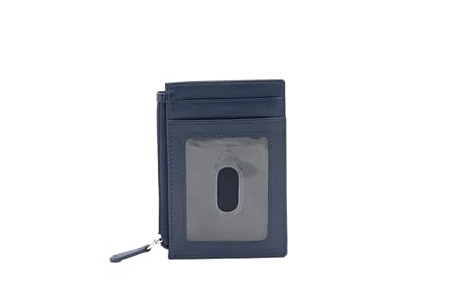 Briomhar Celtic Minimalist Small Leather Wallet with RFID - Skinny Slim Flat Credit Card Holder for Women (Navy)4