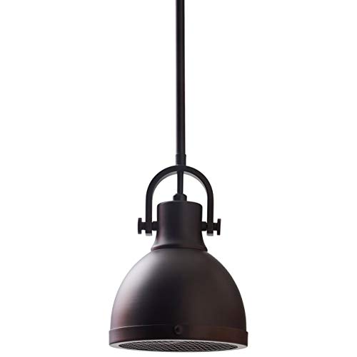 Amazon Brand – Stone & Beam Emmons Industrial Ceiling Pendant Chandelier Fixture With Light Bulb, Adjustable 11.25"- 59.25"H, Oil-Rubbed Bronze