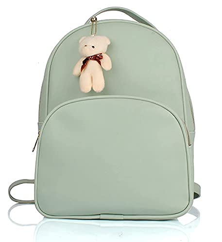 VEEBEE Girls Leather Backpack (Pista)