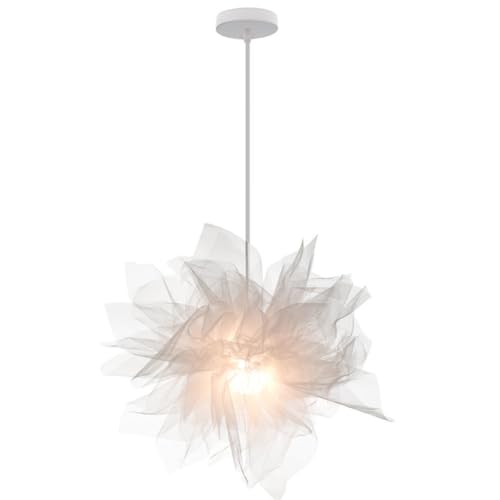 DLGLOLIN Suspension Luminaire en Mesh Tissu Lustre Intérieur Abat-Jour en Blanche Gaze Lampe Suspendue Design Créatif Plafond Fille Plafonnier pour Chambre...