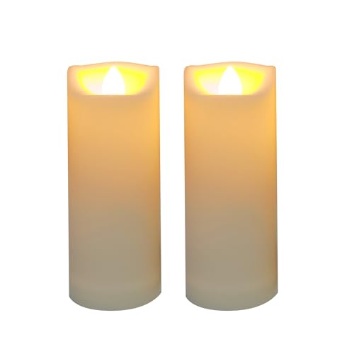 Image of 2 inchx 5 inch LED Flameless Candles with Timer Battery Operated Outdoor LED Lights Fake Flickering Waterproof Candles for Home Decorations Garden Decor Wedding Party Christmas Party Set of 2