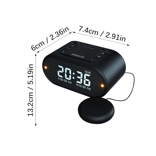 Réveil vibrant avec shaker de lit et écran LCD à intensité réglable - 4