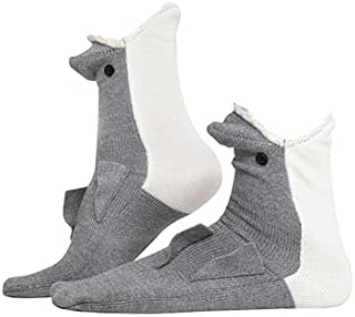 Tyolakuen Funny Animal Floor Socks for Adult Women/Men Christmas 3D Crocodile/Shark Anti-Slip Mid-tube Warm Knitted Socks