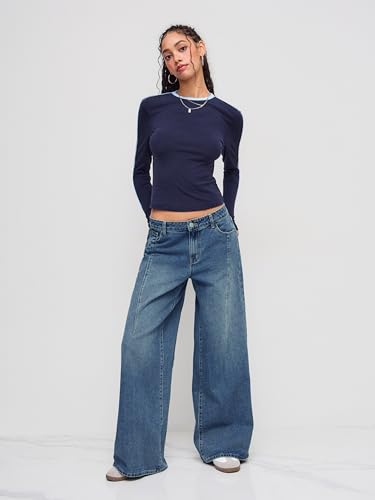 CIDER Baggy Jeans for Women Low Waist Wide Leg Denim Pants Trendy Loose Oversized Fit Jean2