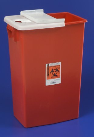 Med-Plus 8991 Sharpsafety Large Volume Sharp Container with Hinged and Sealing Gasket Lid (Pack of 5)