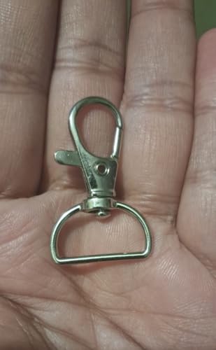Image of Q1 Beads 10 Pack Steel 40x20 mm Lobster Claw Clasps - Wide 3 /4 Inch D Ring - 360 Swivel Trigger Snap Hooks - Great for DIY Lanyards, Keychain Clasps - Swivel Hooks for Purses by Specialist ID Card