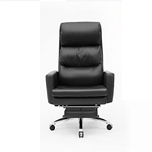 XZBXGZWY Silla de Jefe de Oficina for el hogar Sillas de Escritorio, sillas de Oficina ejecutiva, sillas de Juegos de computadora con reposapiés, sillas Ajustables for Cuero de Vaca