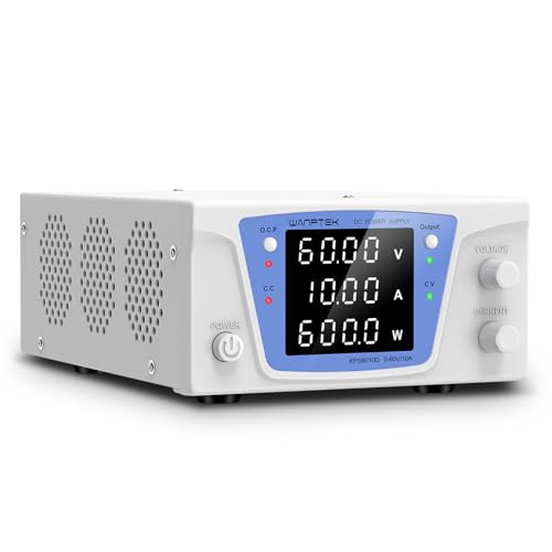 Image of DC Power Supply Variable, 60V 10A Bench Power Supply with Encoder knob, Adjustable Switching Power Supply with OCP Switch, Variable Power Supply with Output Enable /Disable Button