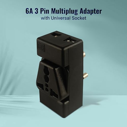 Image of MX 5A to 15A Converter Plug | 3-Pin Universal Adapter | Heavy-Duty Power Converter Socket | Universal Socket Plug (2 Pin 3 Pin Multi Plug Adapter, Pack of 3)