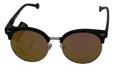 Converse Mens Soft Round Black Metal Sunglass, Flash Lens H0832