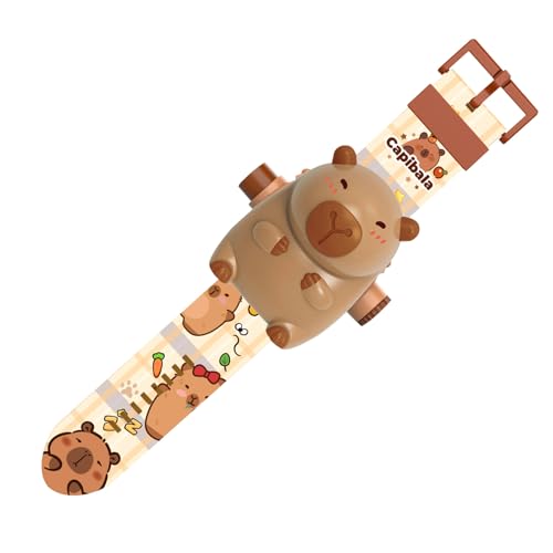 Reloj con proyector digital - Reloj infantil con capibara animal con 24 patrones de proyección | Juguete educativo para y niñas de 3 a 8 años, divertidos proyectos de relojes de pulsera para niñ