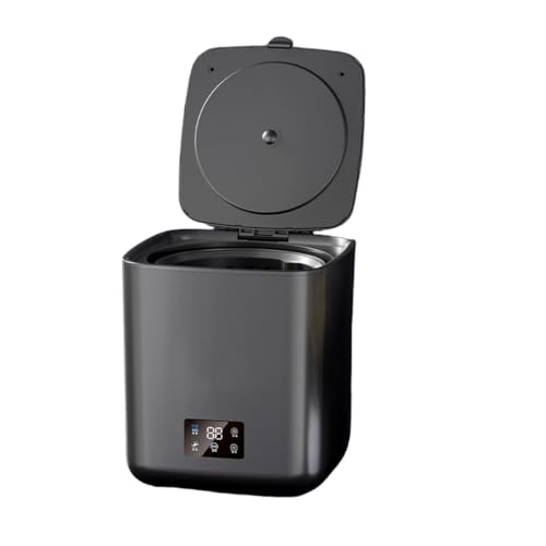 LUOGOXI全自動ミニ洗濯機、一人暮らし用の小型全自動、脱水機付き、10L、LEDタッチスクリーン付きポータブル、ステンレス製ドラムとケアモード、水と時間を節約します。 (【全自動】10L/ブラック/自動給水・排水+4段階調節)