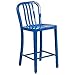 Alston Quality FM2700-24BLU 24 in. Metal Dining Counter Stool, Blue