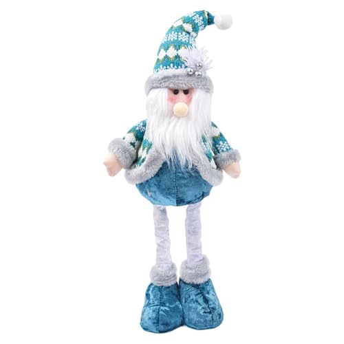Lembeauty Muñeca navideña de Papá Noel, Figuras Suaves de Papá Noel,Muñeco de Papá Noel Azul Suave con Patas telescópicas | Decoración de Temporada Independiente para Interiores y Exteriores para