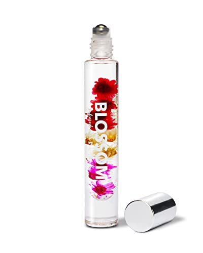 Blossom Roll on Rollerball Perfume Oil, Natural Ingredients, Essential Oils, Infused with Real Flowers, Made in USA, 0.20 fl. oz./5.9 ml, (Rose, Violet, Lily, Magnolia, Amber, Cedarwood), Classic Rose