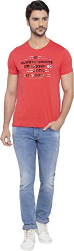 Image of Spykar Men's Printed Slim Fit T-Shirt