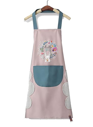 CLUZE Waterproof Apron Oil-proof Two Sides Coral Fleece Hand...