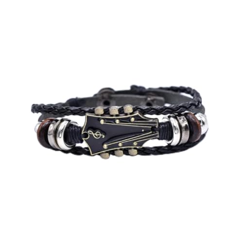 Pulsera De Cuero Multicapa Estilo Punk Para Hombre miniatura 1