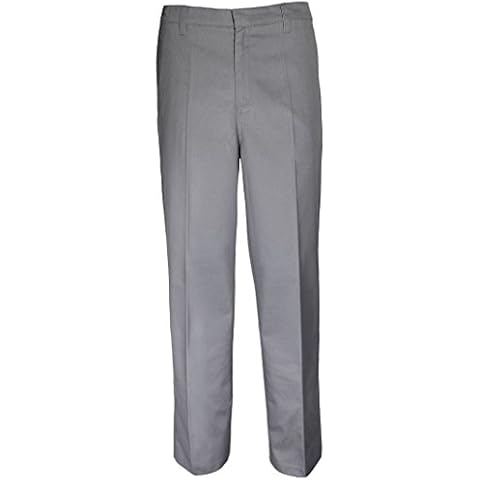 Pro5 Boys' School Uniform Regular Fit Pant Black/Navy/Khaki/Grey 4~20 (7, Grey) Cover