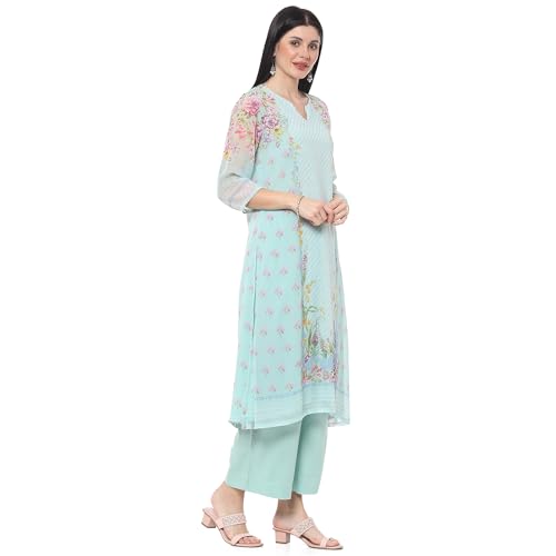 Image of BIBA Women Polyester Straight Suit Set